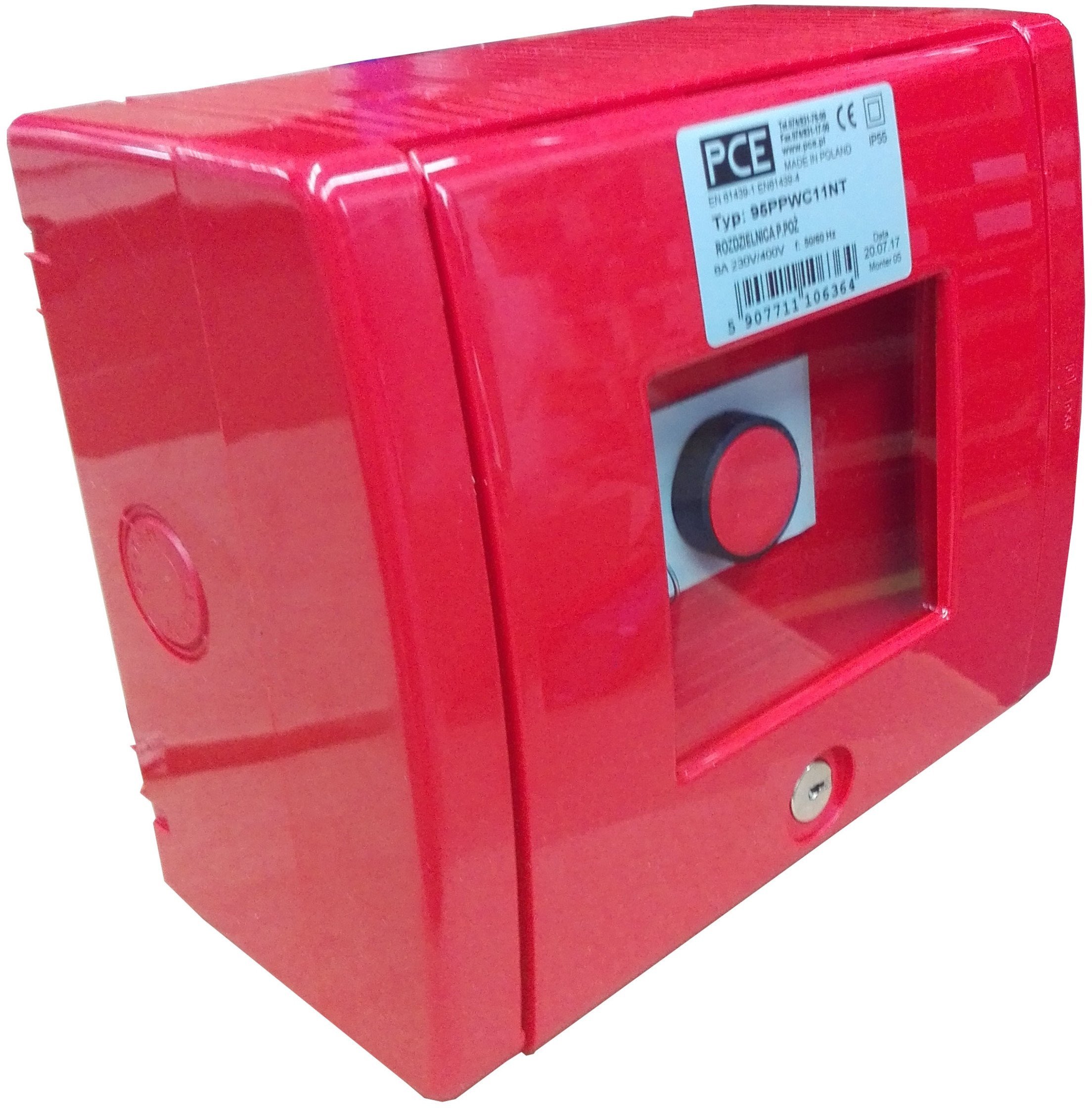 PCESP Skrzynka przeciwpożarowa PCE natynkowa z przyciskiem IP55 95PPWC11NT