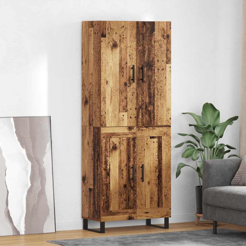 vidaXL Highboard 2 pcs Stare drewno Drewno inżynieryjne i szkło