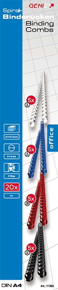 Genie GENIE Spiralbinderücken Set 20er Pack