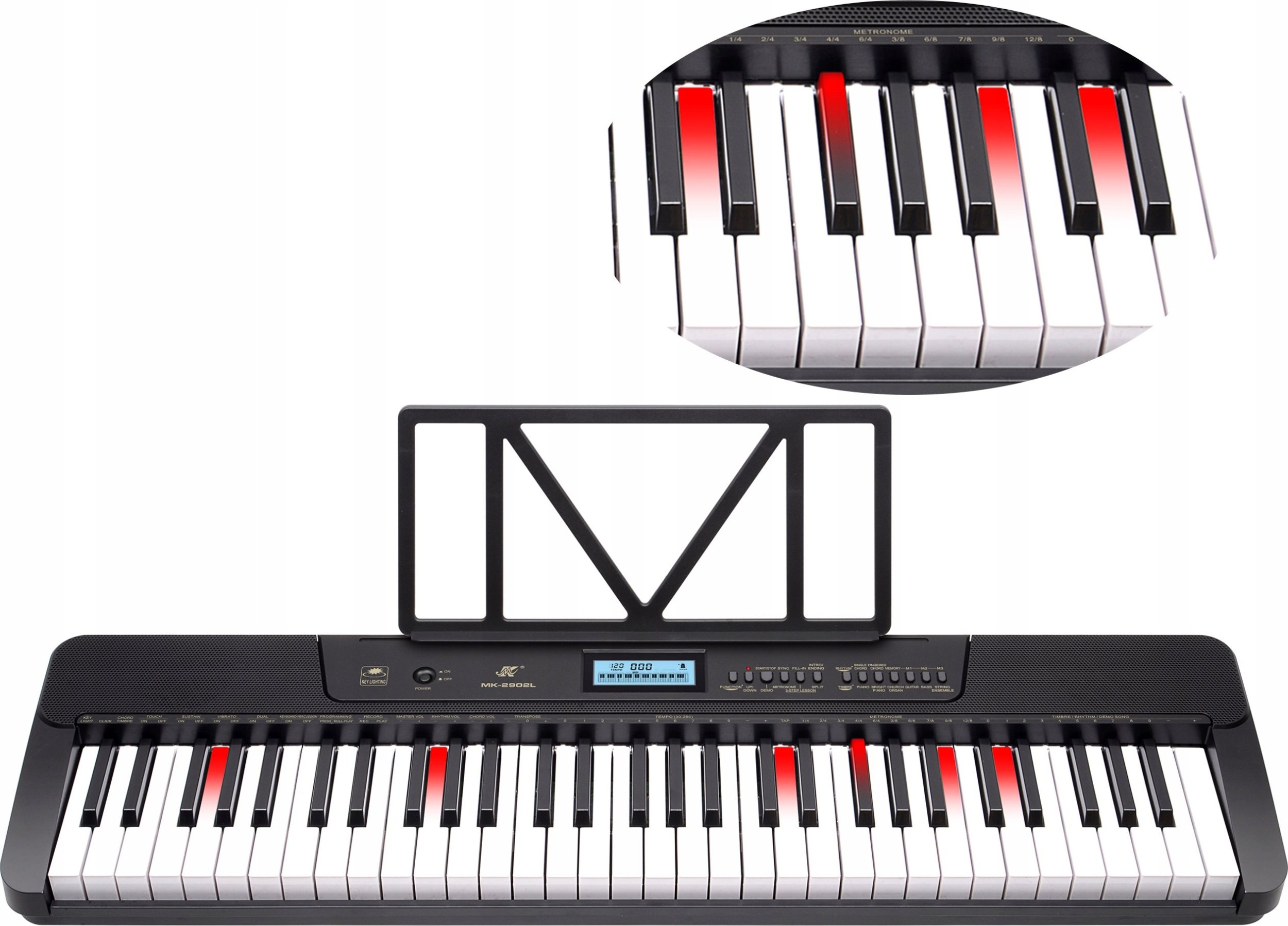 Keyboard MEIKE Organy, Pianino 61 Klawiszy, Nauka Gry MIDI