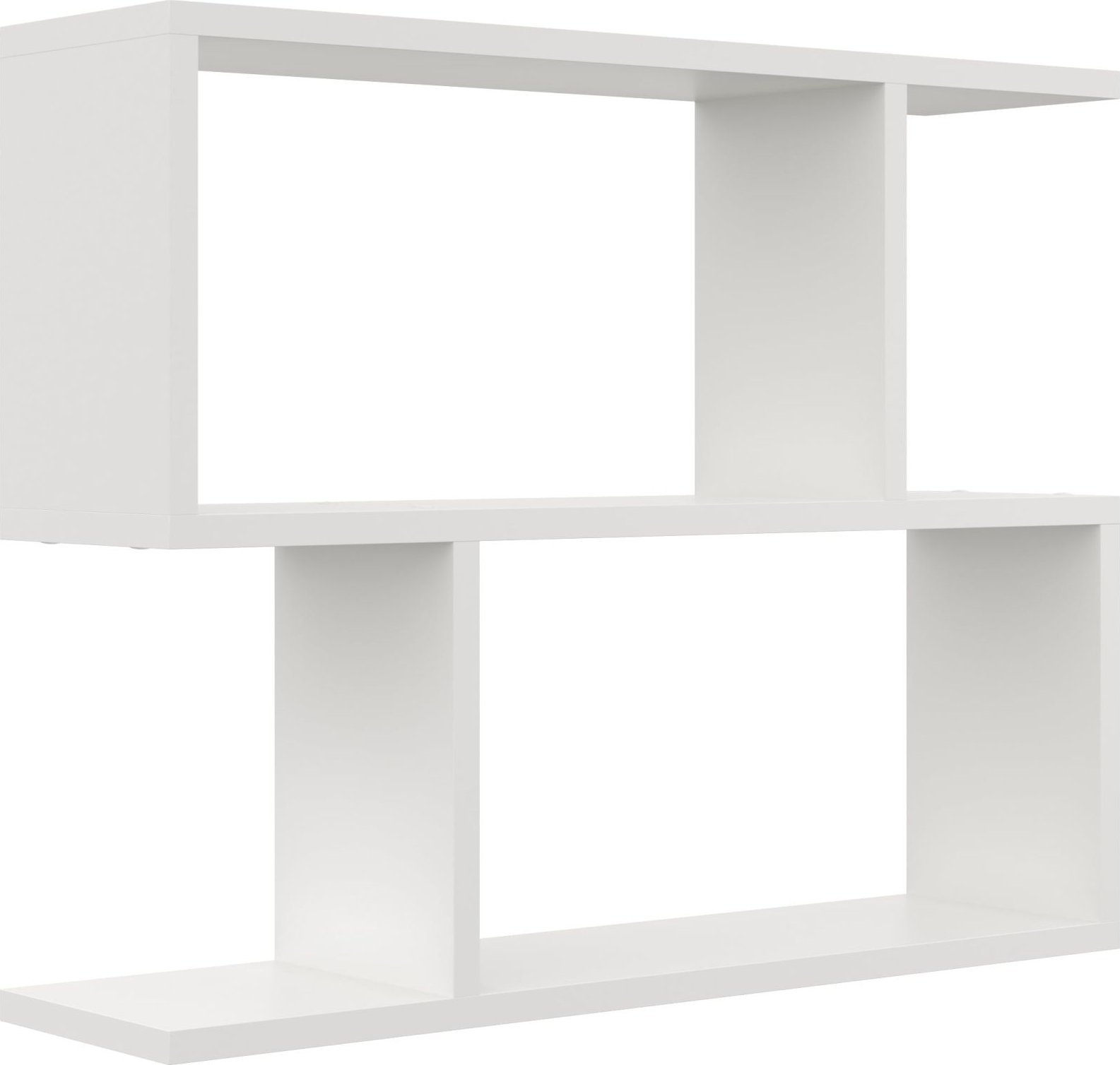 Tyletegotu Geometryczna półka wisząca, regał, 70x18x55 cm, biały, mat