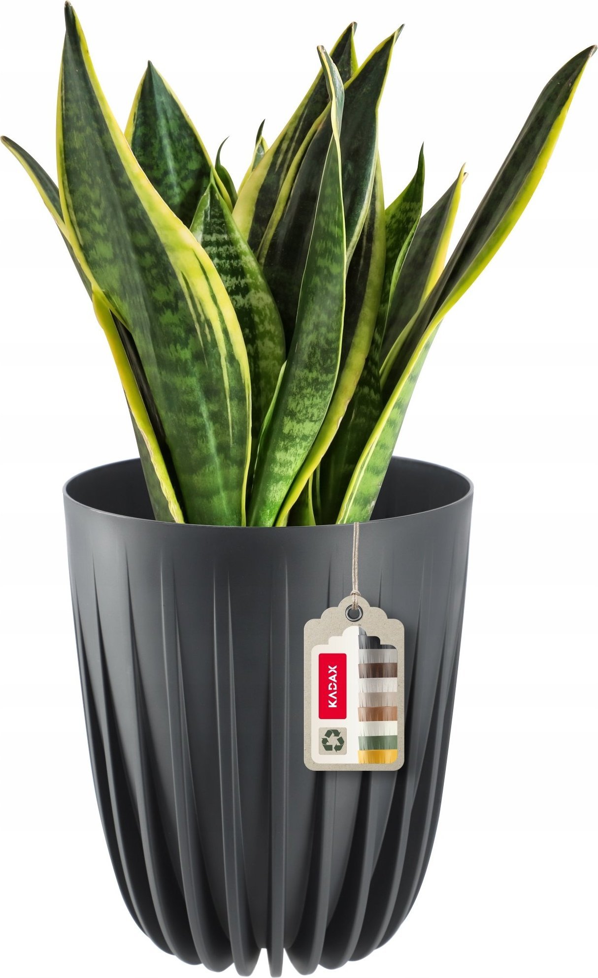 Kadax Doniczka Osłonka Eko + Wkładka Antracyt 19x22,5cm