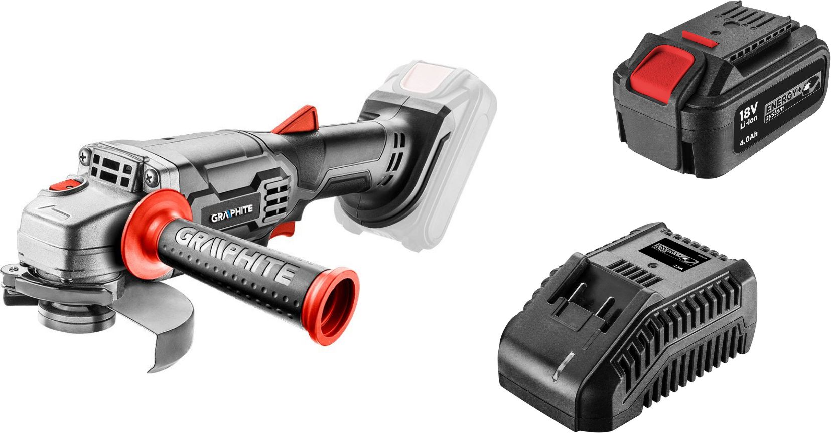 Szlifierka Graphite Szlifierka 58G003 / + Graphite Akumulator 4.0Ah + Ładowarka