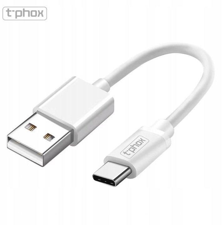 Kabel USB T-Phox USB-A - USB-C 0.5 m Biały
