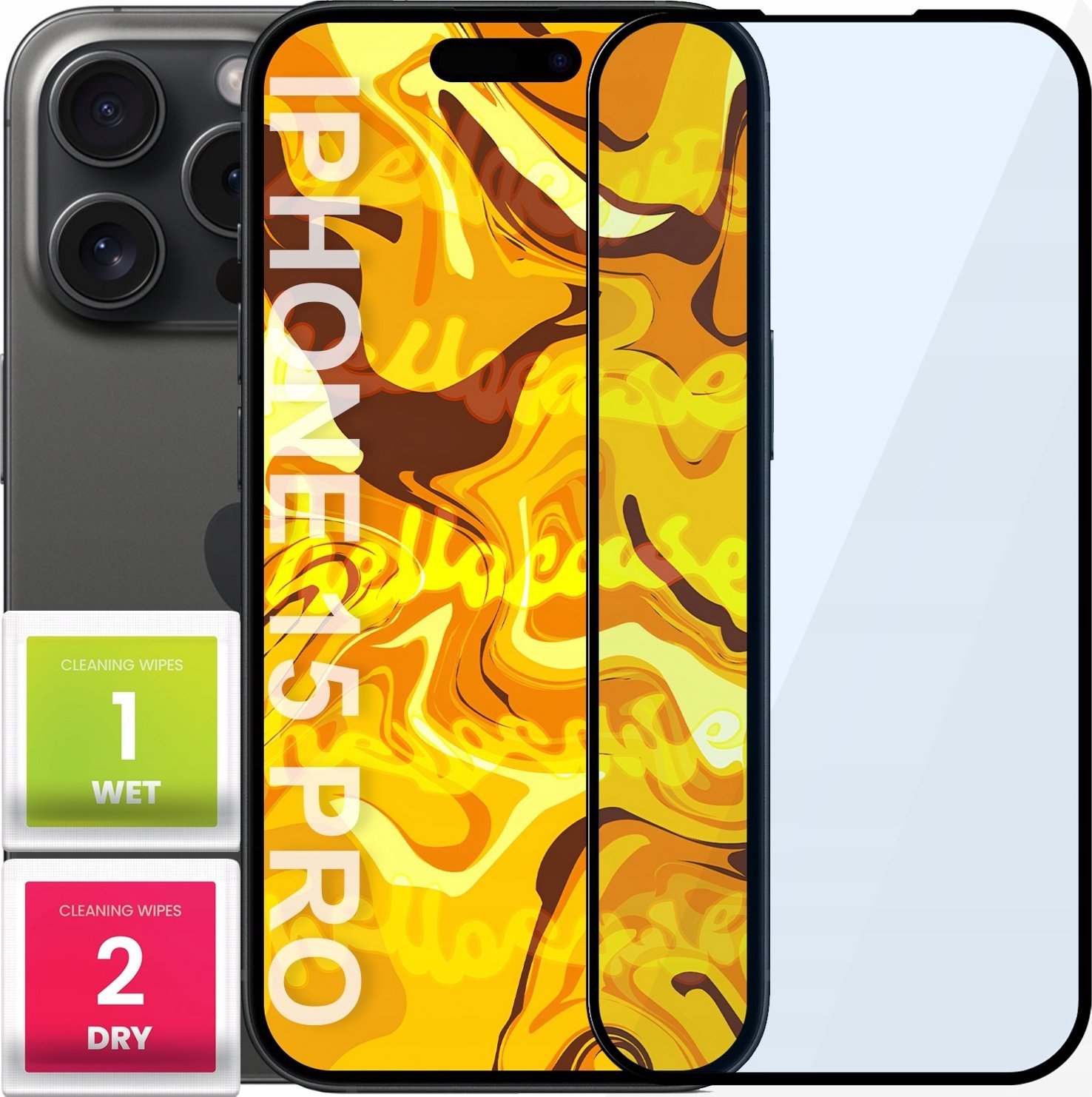 Hello Case SZKŁO HARTOWANE DO IPHONE 15 PRO PEŁNE NA CAŁY EKRAN SZKIEŁKO OCHRONNE 5D