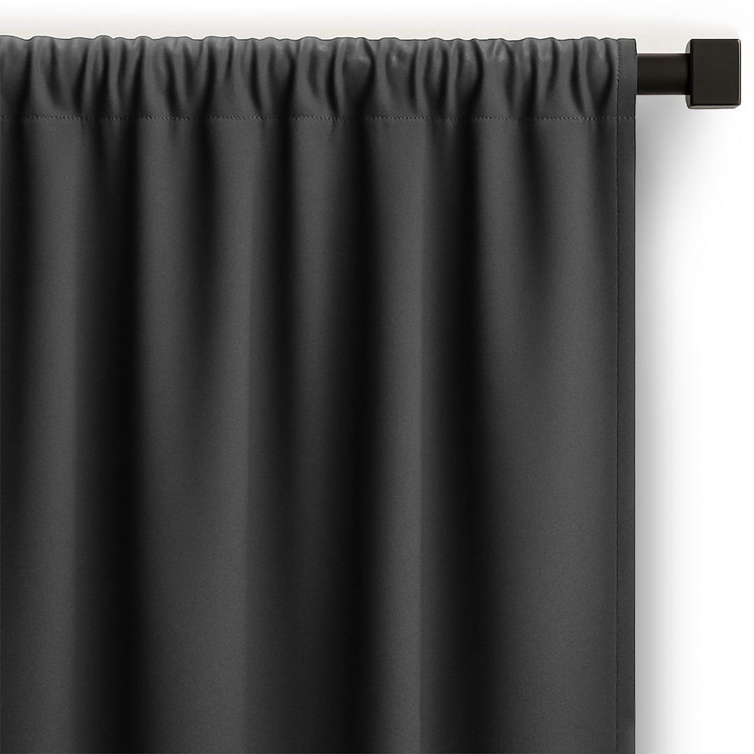 Zasłona gotowa CARLI na taśmie gładka 140x270 stalowa do salonu Restilo