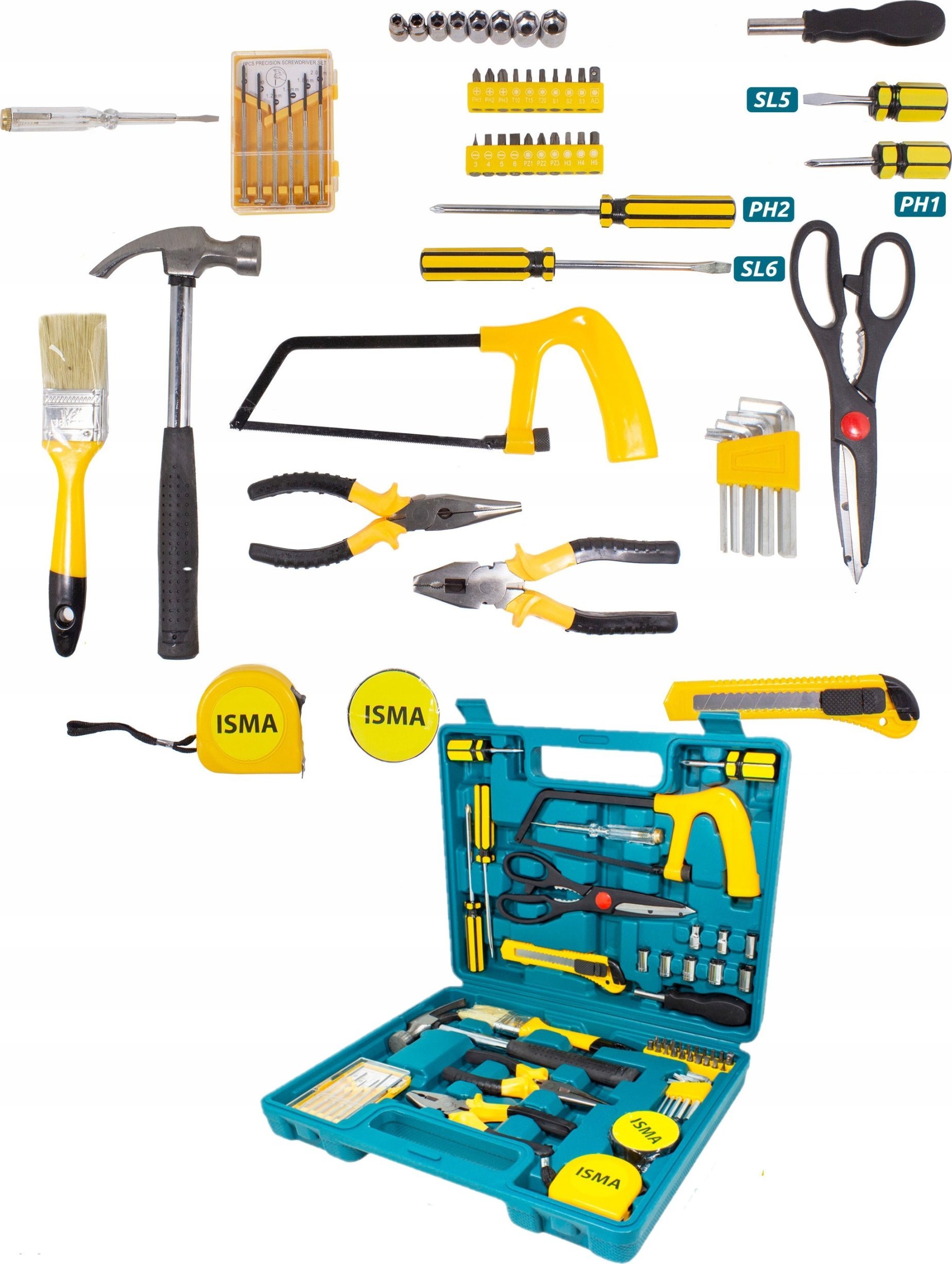 Zestaw narzędzi Isma ZESTAW NARZĘDZI KLUCZY WALIZKA 54 5EL