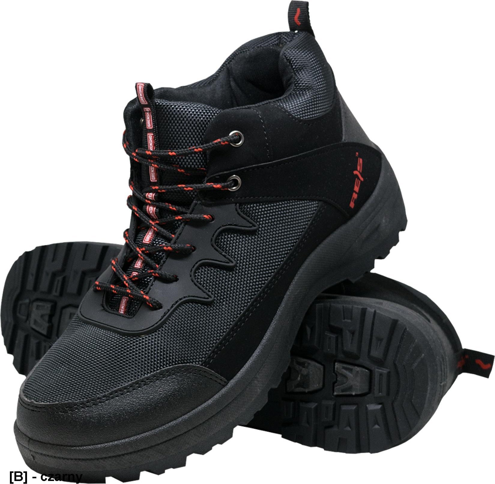 Grensho BTORRENT - Buty lekkie i wygodntypu trzewi, wykonane z PU w połączeniu z materiałem tekstylnym, podeszwa PCV - czarny 46