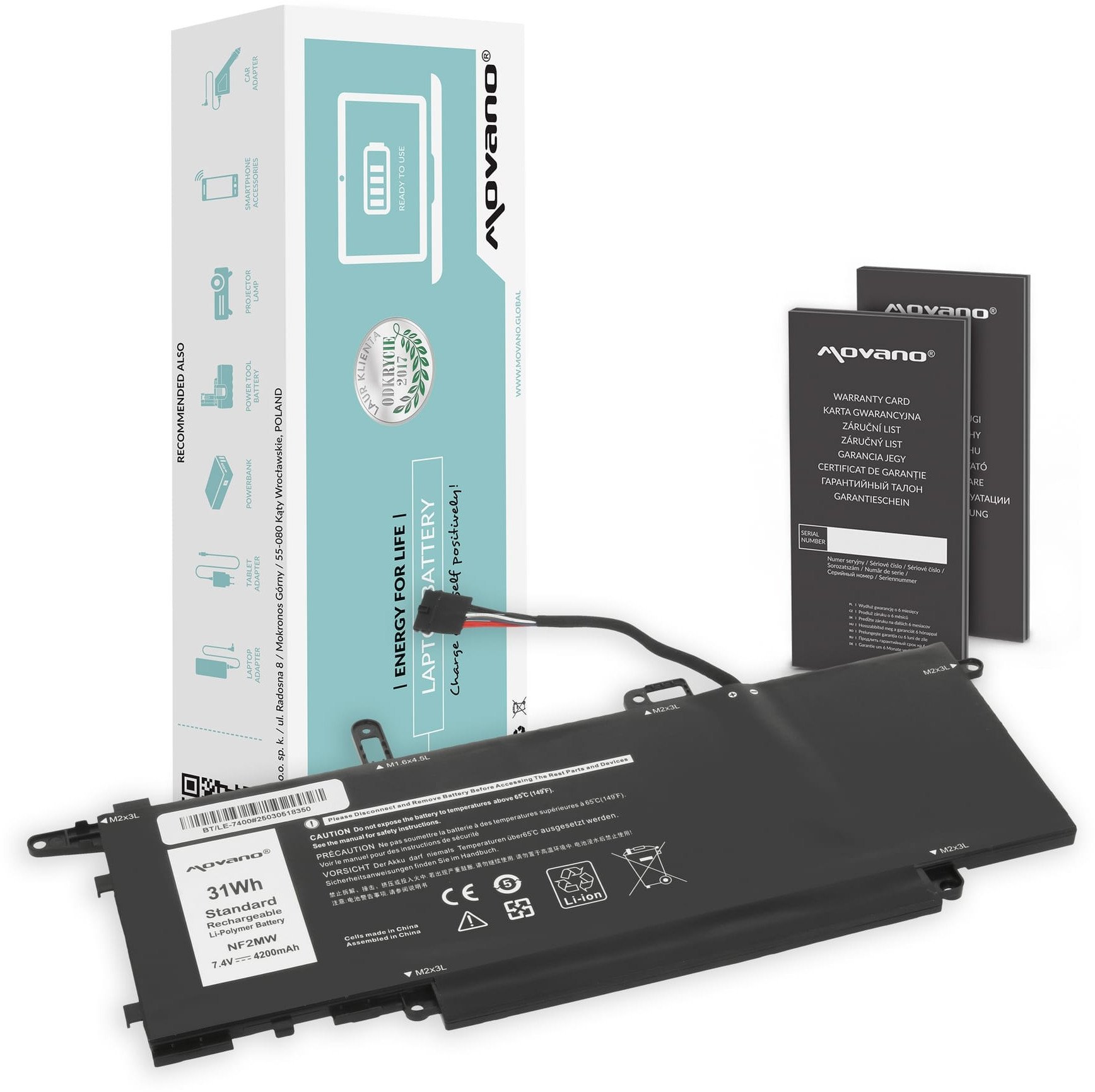 Bateria Movano do Dell Latitude 14 7400 2-in-1, E7260