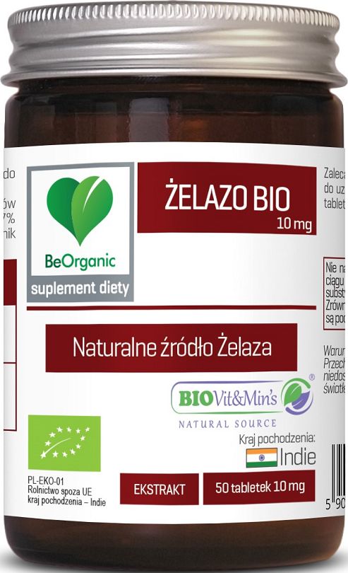Be Organic ŻELAZO EKSTRAKT BIO 50 TABLETEK (10 mg) - BE ORGANIC