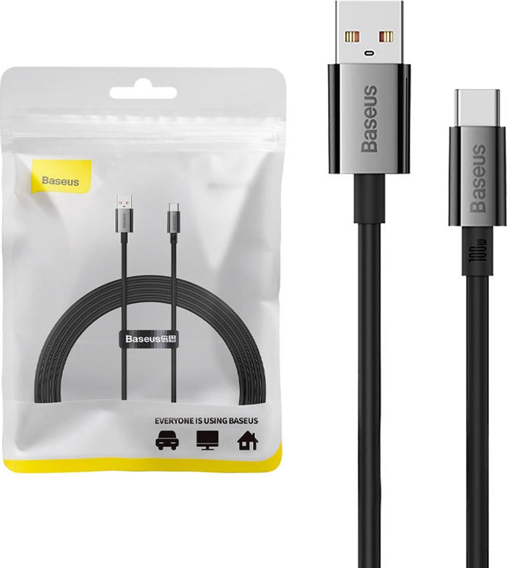 Kabel USB Baseus USB-A - USB-C 2 m Czarny (P10320102114-02)