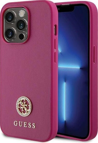 Guess GUHCP15XPS4DGPP iPhone 15 Pro Max 6.7" różowy/pink hardcase Strass Metal Logo