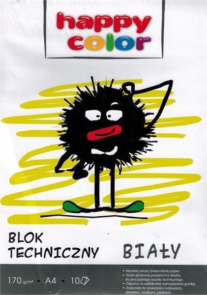 Happy Color Blok techniczny A4 10k biały 170g