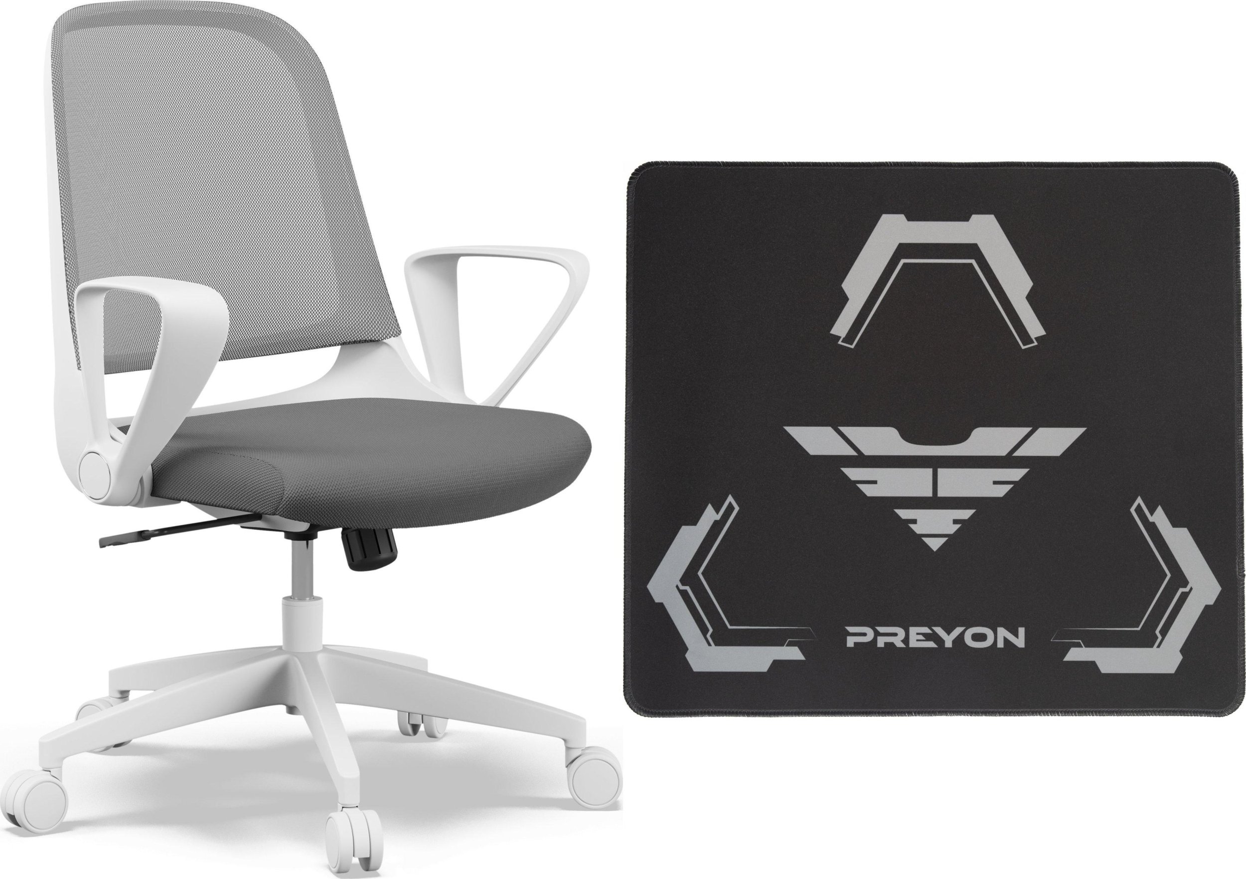 Krzesło biurowe SENSE7 Sopty biały + Podkładka PREYON Falcon