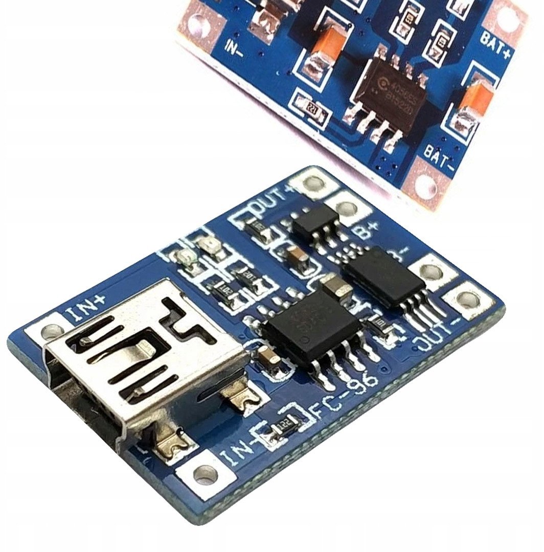 ŁADOWARKA MODUŁ ŁADOWANIA AKUMULATORA TP4056 5V MINI USB LI-ION 18650 1A