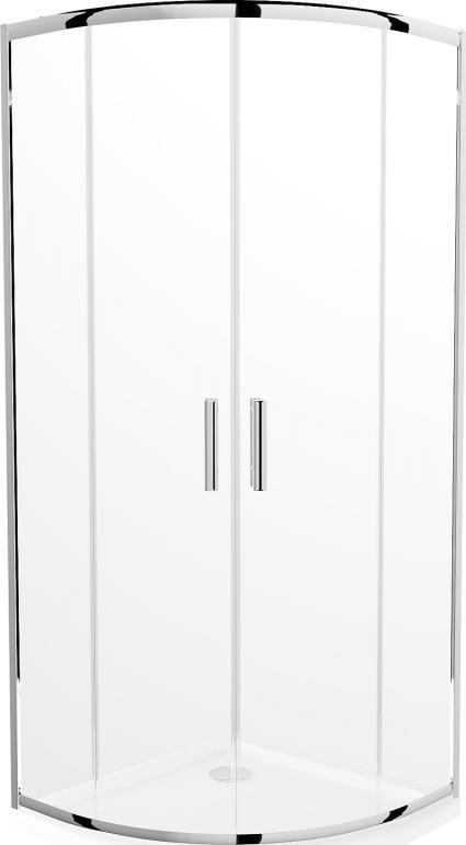 Mexen Mexen Rio kabina prysznicowa półokrągła 90 x 90 cm, transparent, chrom + brodzik Flat, biały - 863-090-090-01-00-4110
