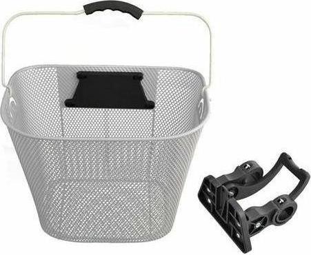 Carcommerce Koszyk na rower metalowy przód biały - klips