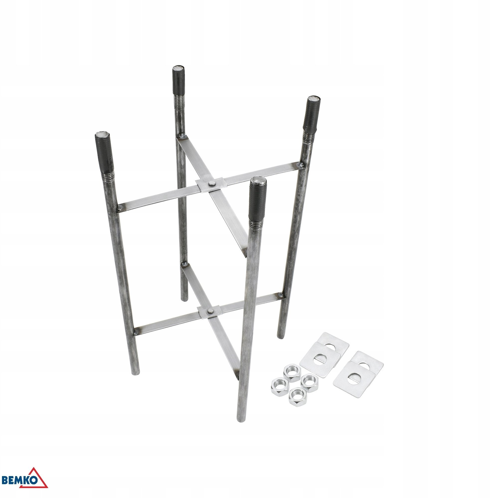 Kotwa do słupa oświetleniowego maszt fi: 60mm + podstawa 16x16cm stal nierdzewna BEMKO