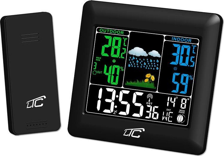 Stacja pogodowa LTC Stacja pogodowa LTC z kolorowym wyświetlaczem - kolor czarny