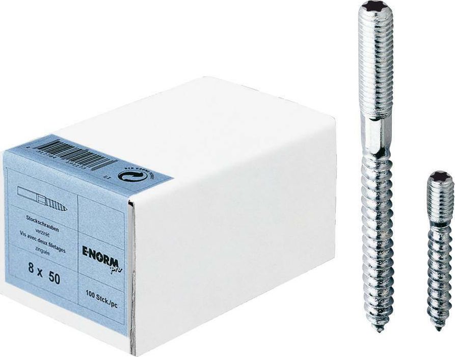 E-NORMpro Sruby dwugwint.,stal,ocynk.galwan.,gniazdo Torx 25 M10x120, opak.handl.E-NORMpro