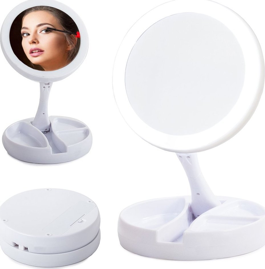 Lusterko kosmetyczne Verk Lusterko podświetlane LED obrotowe powiększające