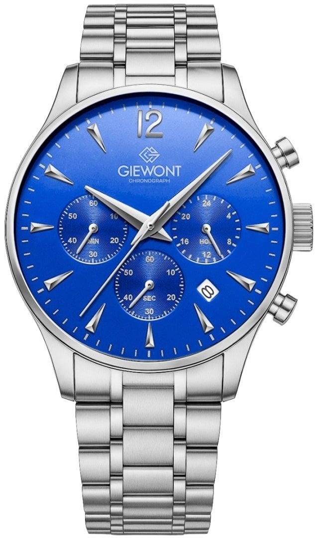Zegarek Giewont Zegarek Męski Chronograph Sapphire Srebrno Niebieski GW6310-B3