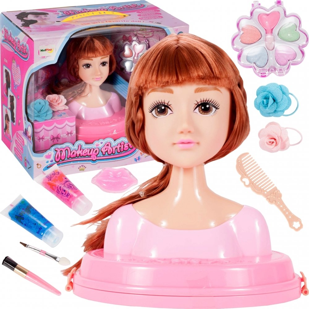 Głowa Lalki Do Czesania Włosów i Stylizacji Makijażu + Akcesoria