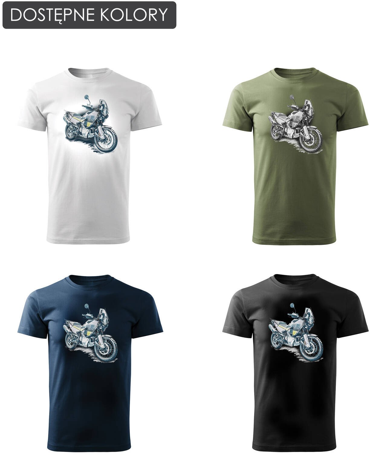 Koszulka z motocyklem na motor Husqvarna Norden 901 męska czarna REGULAR M