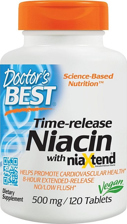 DOCTORS BEST Doctor's Best - Niacyna z niaXtend, 500mg, 120 tabletek