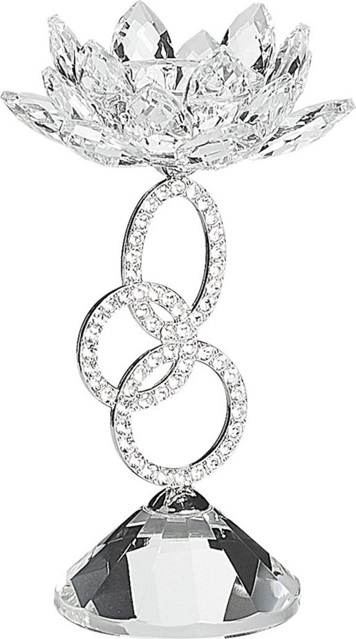 Beliani Świecznik 19 cm srebrny OVIEDO