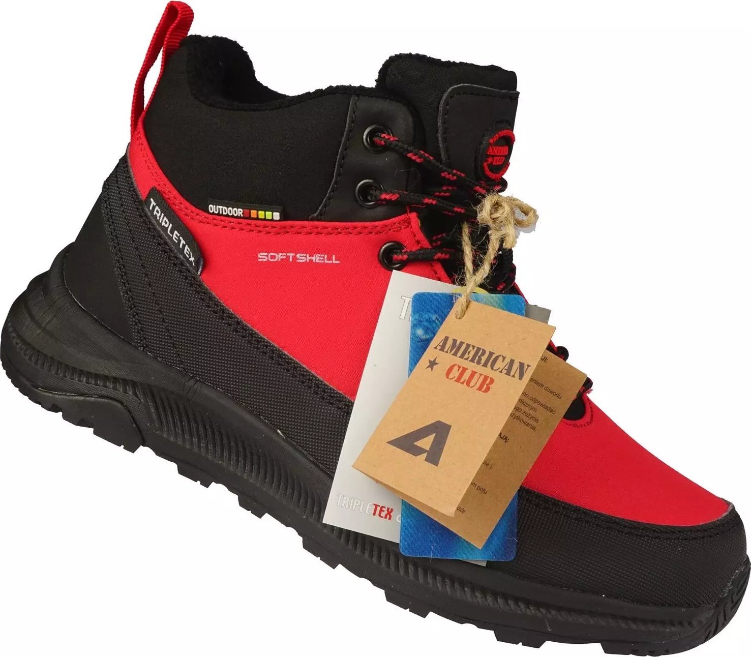 Buty trekkingowe męskie American Club Młodzieżowe buty zimowe trekkingowe American Club DWT232/24RE czerwone 37
