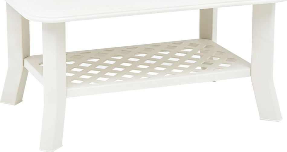 vidaXL Stolik kawowy, biały, 90x60x46 cm, plastikowy