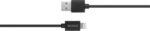Kabel USB Deltaco USB-A - Lightning 1 m Czarny (IPLH-411)