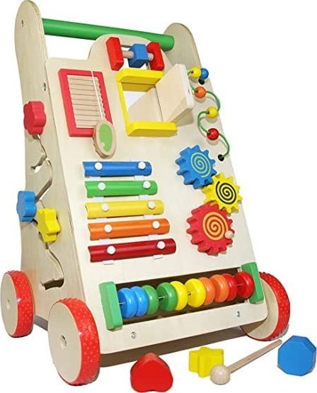 Coil Pchacz drewniany z rączką i sorterem Chodzik