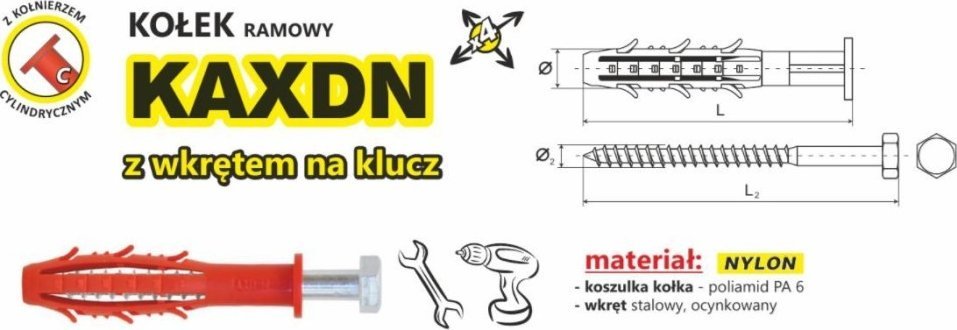 UN KOÅEK RAMOWY WSZECHSTRONNY KAXDN 10*180MM NYLON