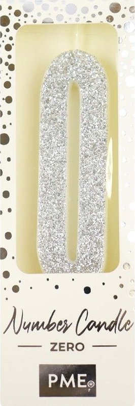 PME Świeczka cyfra 0 srebrna