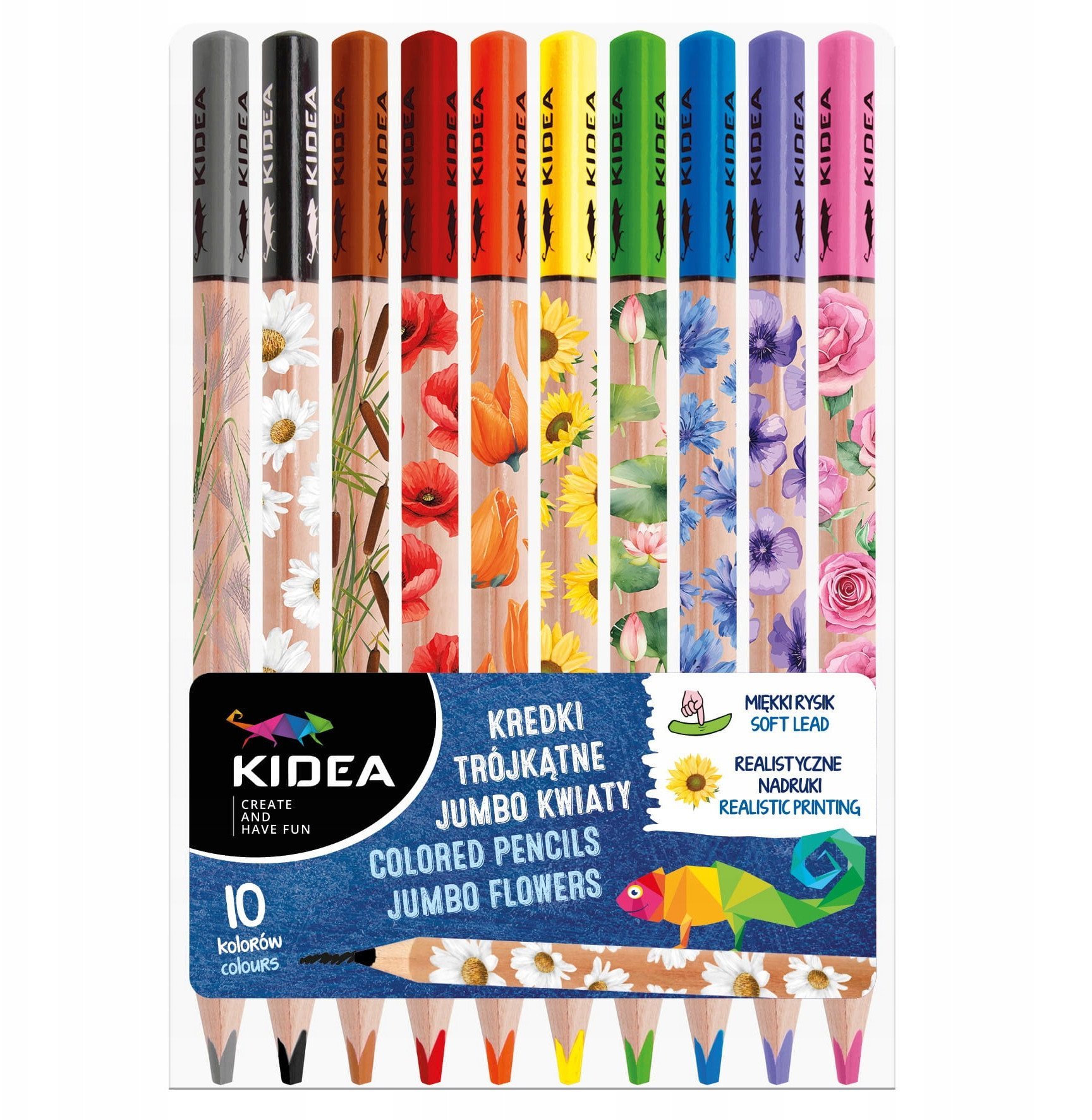 KREDKI OLO 10KOL JUMBO TROJ KWIAT DERF KIDEA WB