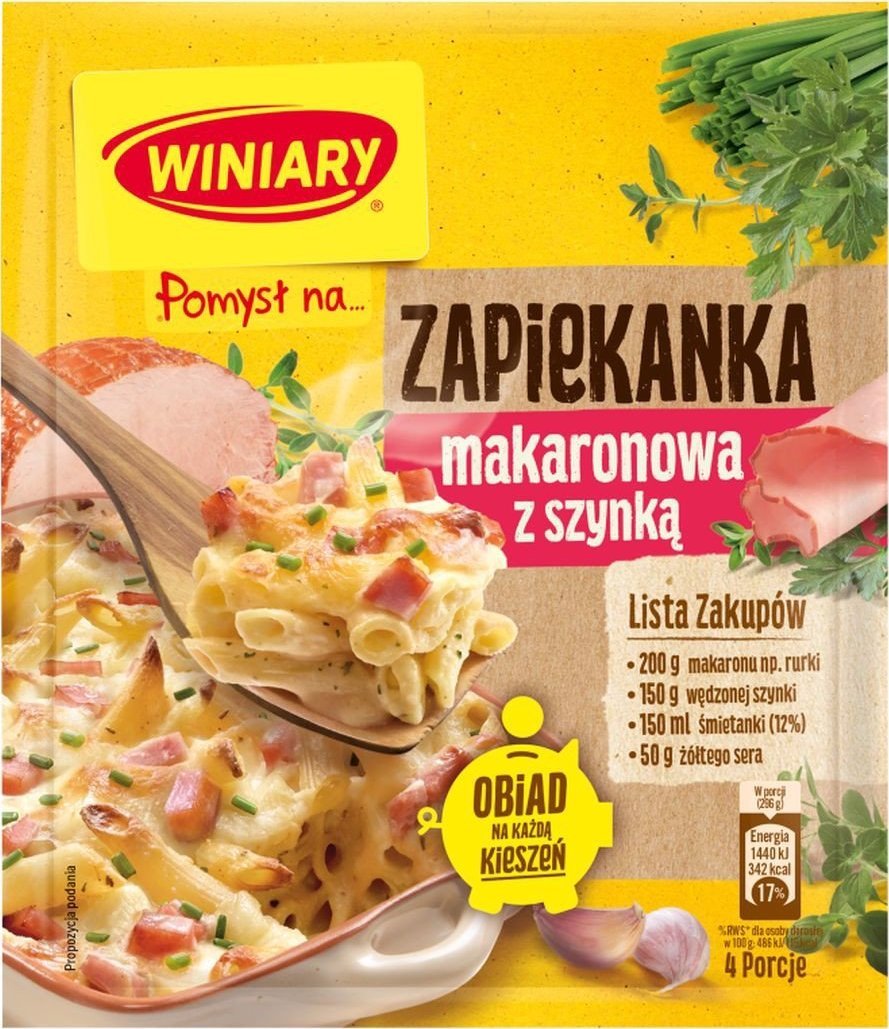 WINIARY Winiary Pomysł na... Zapiekanka makaronowa z szynką 35 g