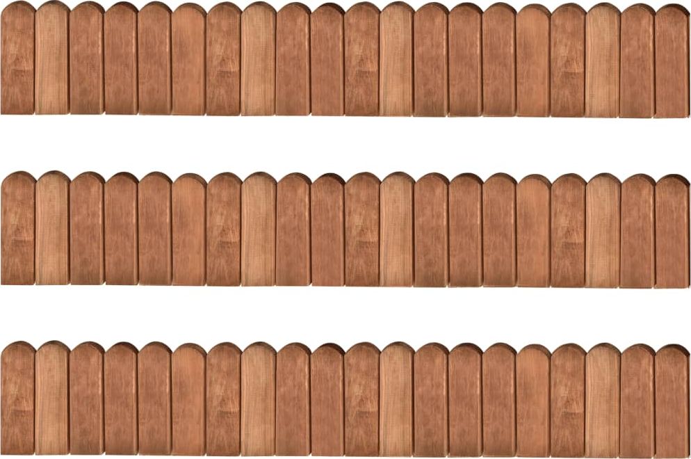 vidaXL Obrzeża ogrodowe, 3 szt., 120 cm, impregnowane drewno sosnowe