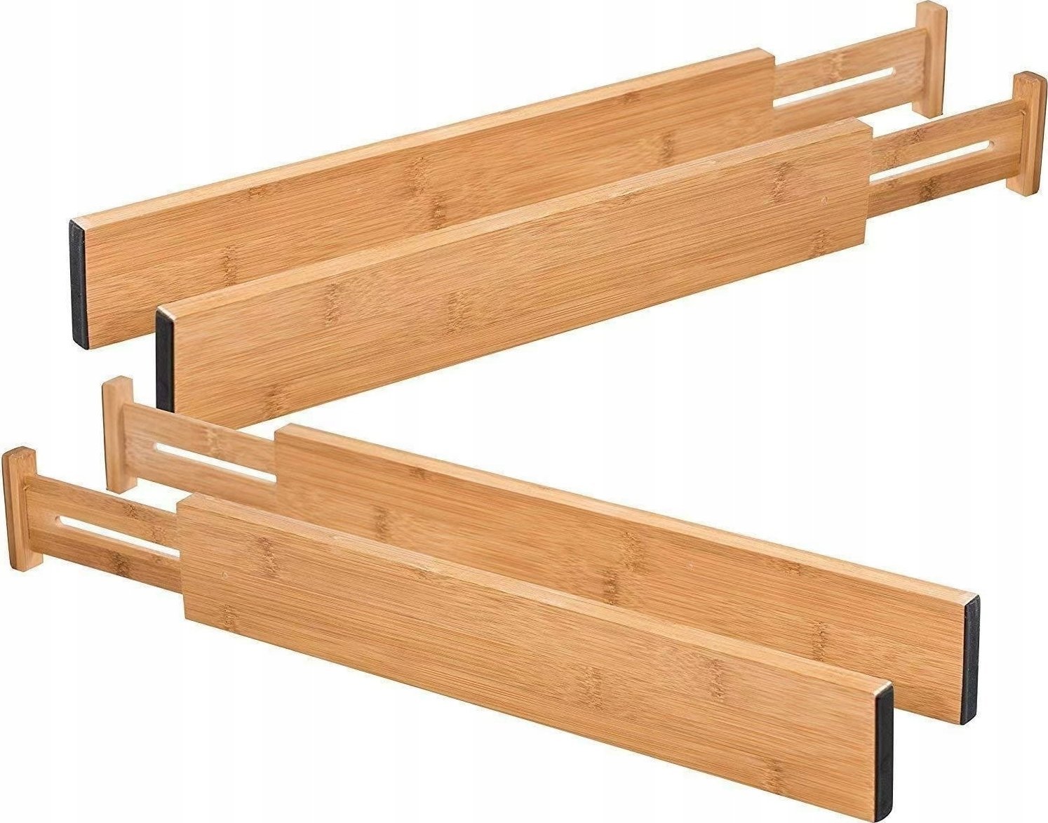 Zeyxo Bambusowy organizer do szuflady rozsuwany 4 szt.