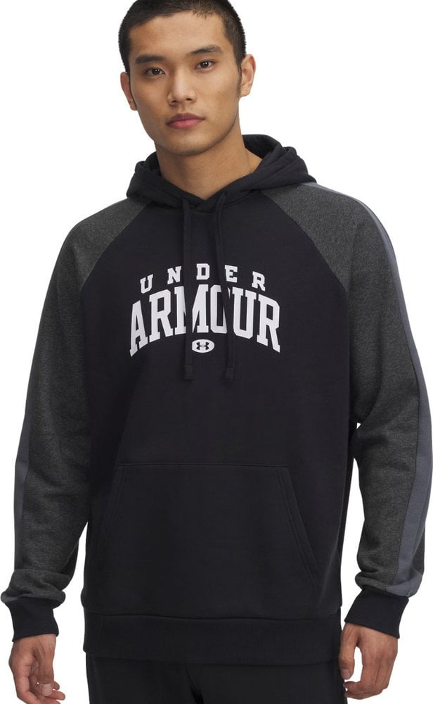 Under Armour Bluza męska Rival Fleece Colorblock Hoodie czarna 6003958 001 2XL