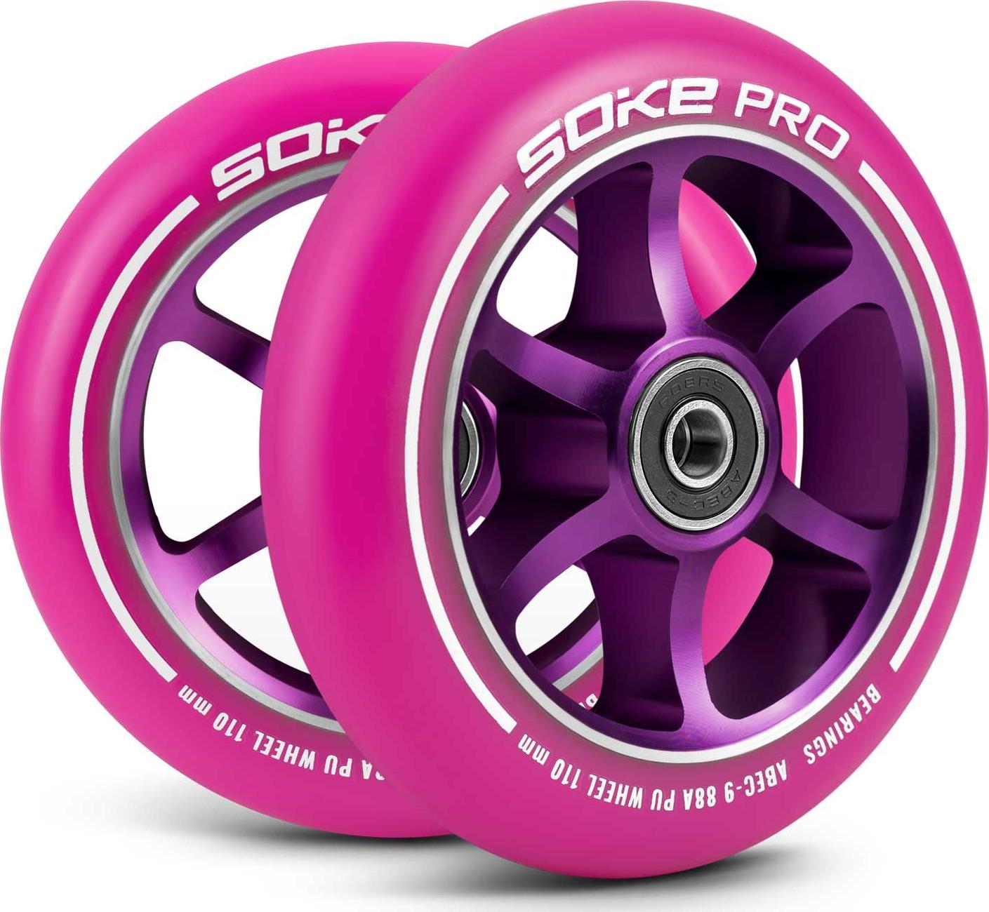 Soke Kółka do hulajnogi 110 mm różowe 2 szt.