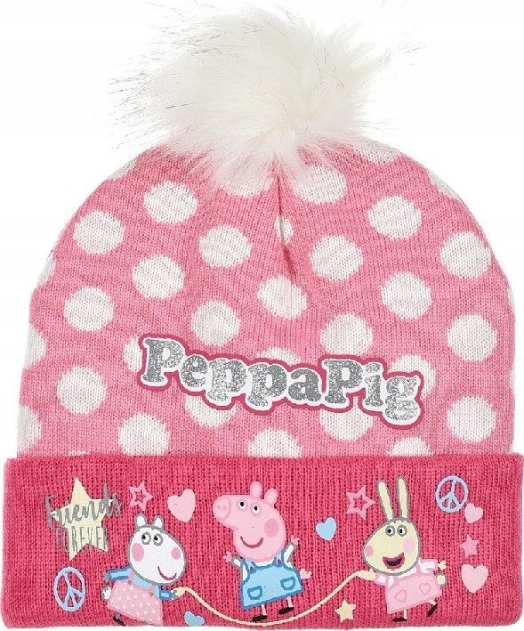 Sun City Czapka zimowa Świnka Peppa Peppa PIG 52 różowa