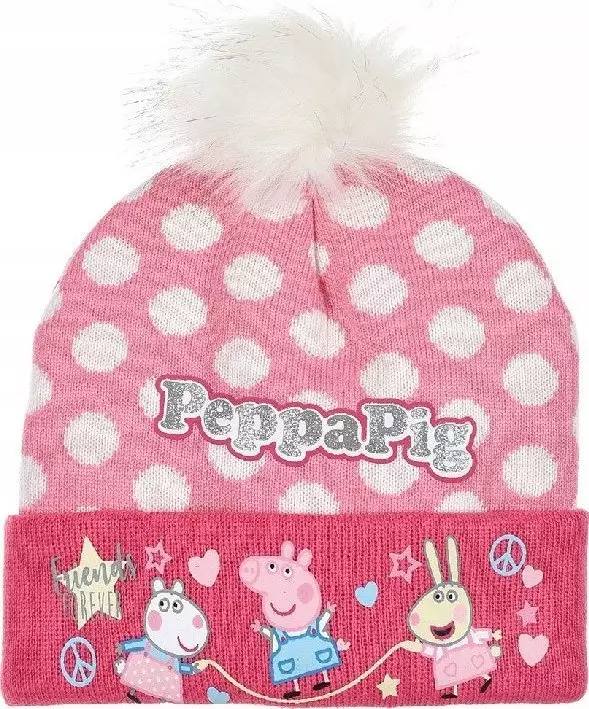 Sun City Czapka zimowa Świnka Peppa Peppa PIG 52 różowa