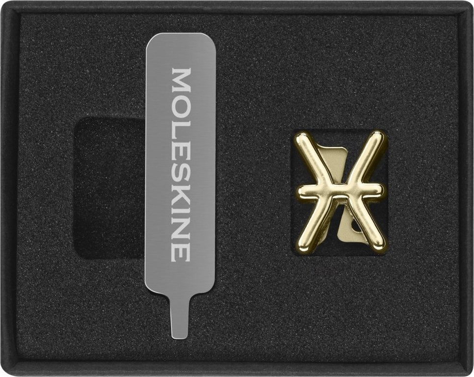 Moleskine Przypinka MOLESKINE, ryby, złota