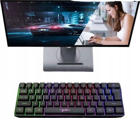 Klawiatura Pan i Pani Gadżet Mini Klawiatura Przewodowa Gamingowa Rgb Podświetlenie Do Gier