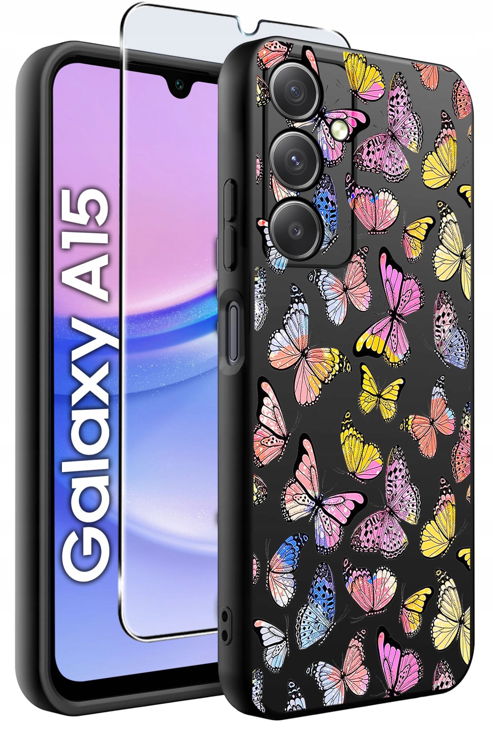 ETUI do Samsung A15 4G | 15 5G WZORY | SILIKONOWE MATT CASE + SZKŁO 9H