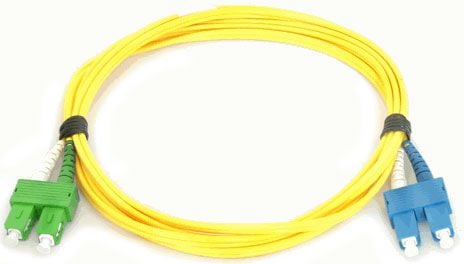 Qoltec Patchcord SC/APC - SC/UPC simplex, SM, 9/125, G652D, 3m, żółty (54291)