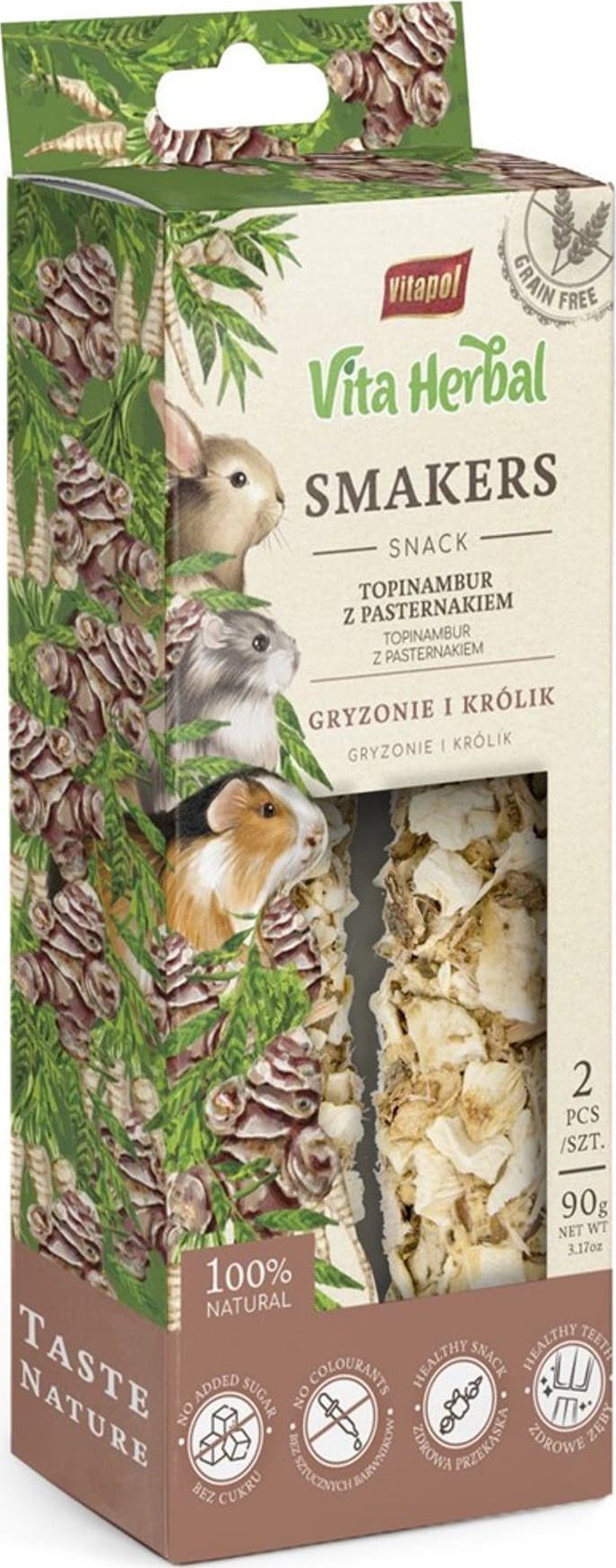Vitapol Vita Herbal Smakers Topinambur z pasternakiem dla gryzoni i królika 90g, 5 szt. display