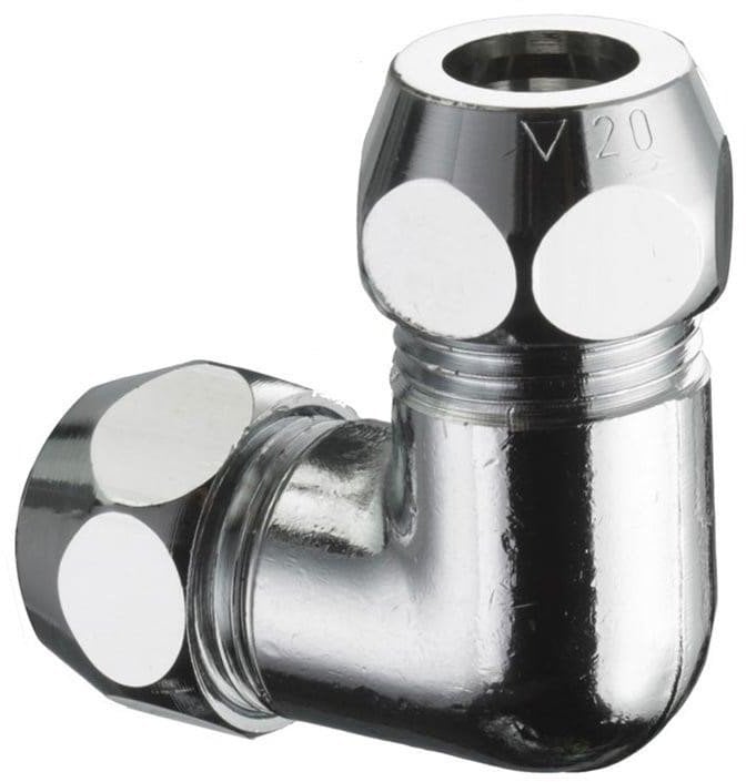 CHROME PLATED ELBOW 3/8X3/8 WITH INNER